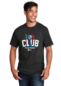 Short Sleeve Cotton T-Shirt (Youth & Adult) / Jet Black / Plaza French Club