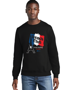 Fleece Crewneck Sweatshirt (Youth & Adult) / Black / Plaza Middle School French club