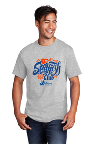 Short Sleeve Cotton T-Shirt (Youth & Adult) / Athletic Heather / Plaza Spanish Club