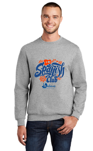 Fleece Crewneck Sweatshirt (Youth & Adult) / Athletic Heather / Plaza Middle School Spanish club