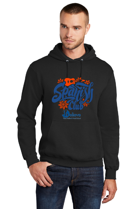 Fleece Hooded Sweatshirt (Youth & Adult) / Black / Plaza Middle School Spanish club