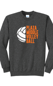 Core Fleece Crewneck Sweatshirt / Dark Heather Grey / Plaza Middle School Volleyball