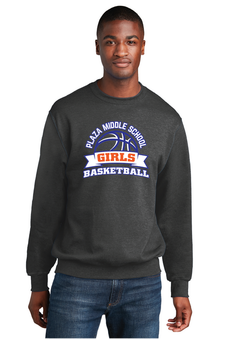 Core Fleece Crewneck Sweatshirt / Dark Heather Grey / Plaza Middle School Girls Basketball