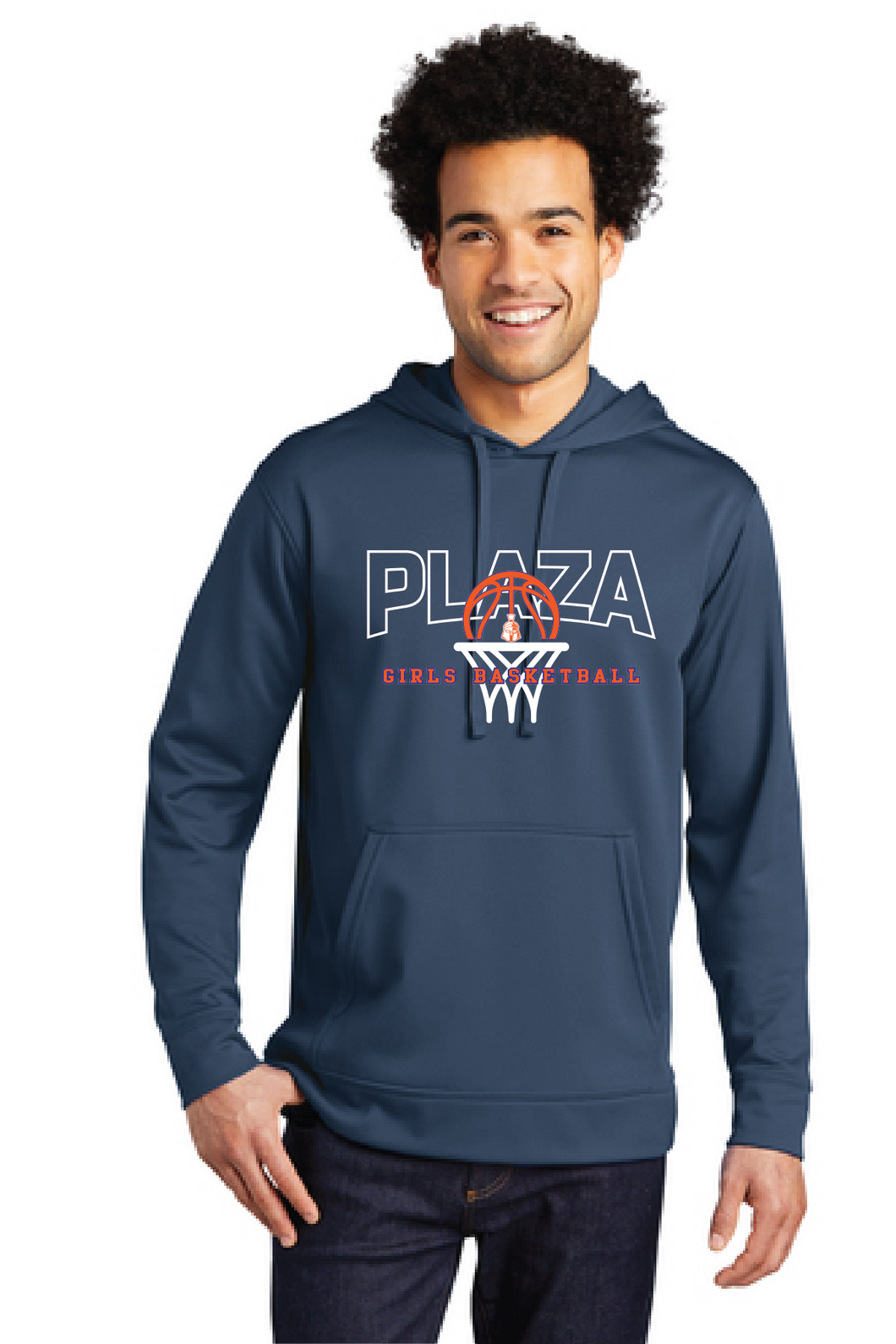 Performance Fleece Hooded Sweatshirt / Navy / Plaza Middle School Girls Basketball