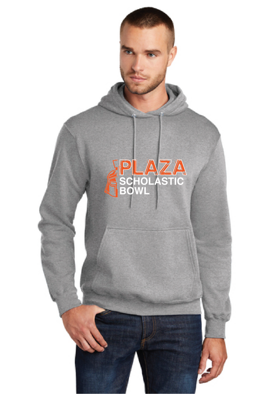 Core Fleece Pullover Hooded Sweatshirt / Athletic Heather / Plaza Middle School Scholastic Bowl