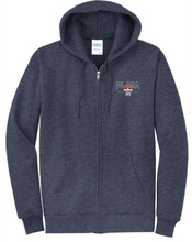 Fleece Full-Zip Hooded Sweatshirt / Heather Navy / Plaza Middle School Girls Basketball