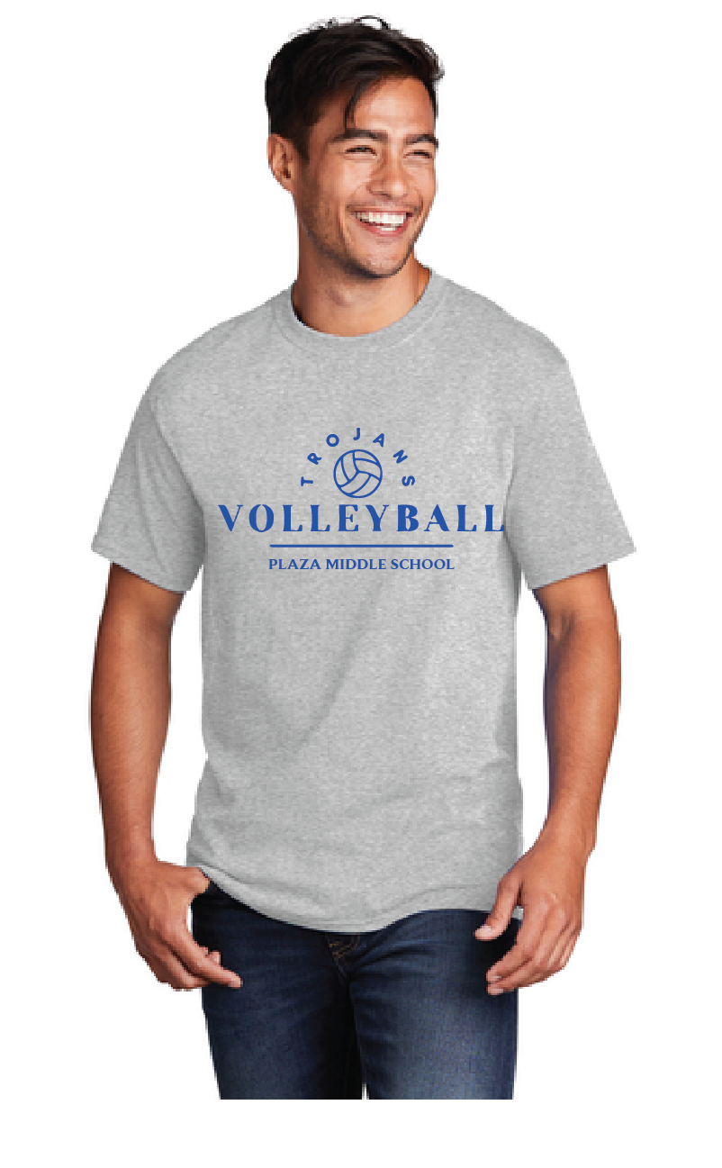 Core Cotton Tee  / Ash / Plaza Middle School Volleyball