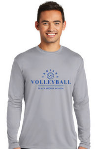 Long Sleeve Performance Tee / Silver / Plaza Middle School Volleyball