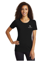 Ladies Tri-Blend Wicking Scoop Neck Raglan Tee / Black / Renaissance Academy