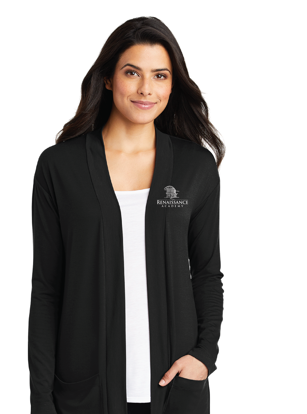 Ladies Concept Long Pocket Cardigan / Black / Renaissance Academy