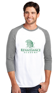 Perfect Tri 3/4-Sleeve Raglan / White/Grey / Renaissance Academy