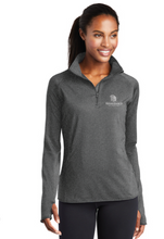 Ladies Stretch 1/2-Zip Pullover / Charcoal Grey Heather / Renaissance Academy