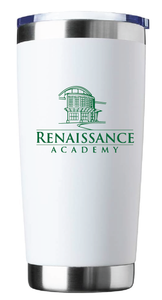 20oz Stainless Steel Tumbler / White / Renaissance Academy