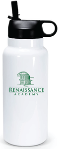 30oz Stainless Steel Water Bottle / White / Renaissance Academy