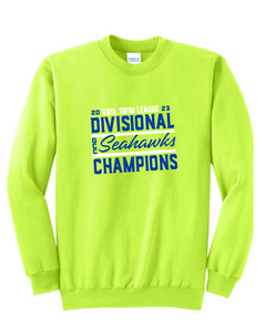 Divisional Champions Fleece Crewneck Sweatshirt (Youth & Adult) / Neon / Greenbrier Seahawks Swim Team