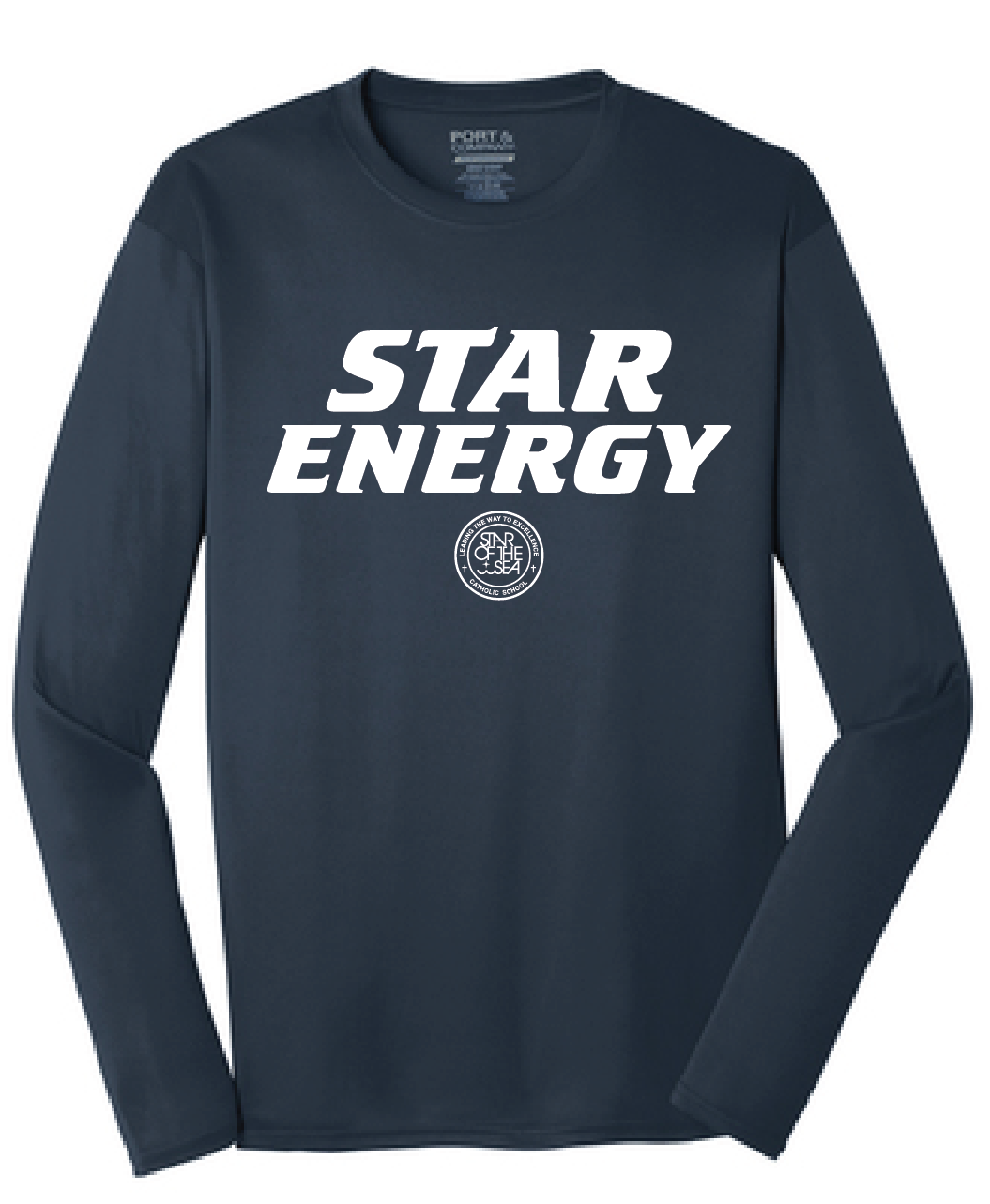 Warm Up - Long Sleeve Performance Tee (Youth & Adult) / Navy / Star Of The Sea