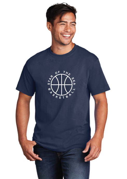 Core Cotton Tee (Youth & Adult) / Navy / Star Of The Sea Basketball