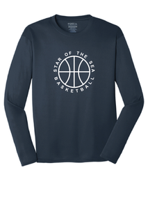 Long Sleeve Core Cotton Tee (Youth & Adult) / Navy / Star Of The Sea Basketball