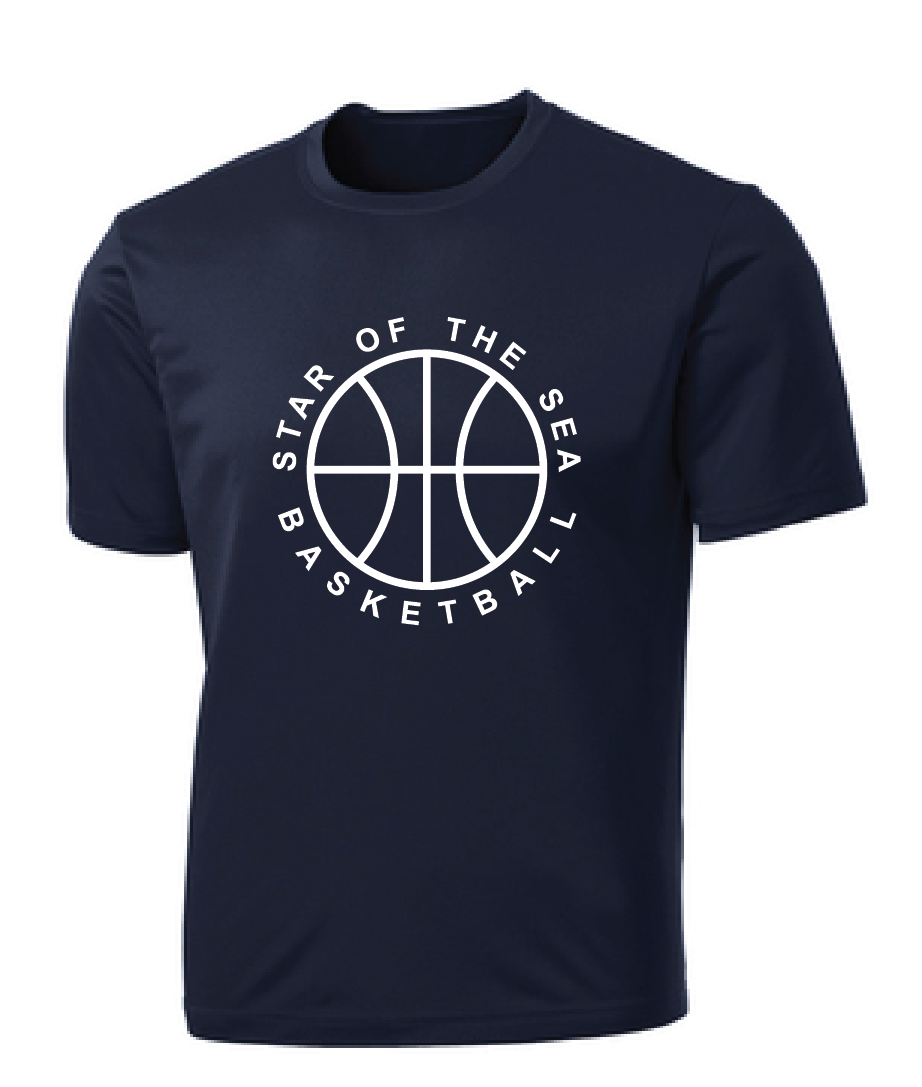 Performance Tee (Youth & Adult) / Navy / Star Of The Sea Basketball