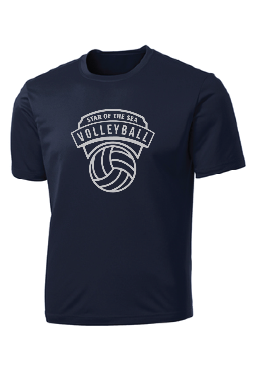 Performance Tee (Youth & Adult) / Navy / Star Of The Sea Volleyball