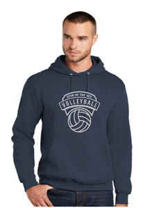 Fleece Pullover Hooded Sweatshirt (Youth & Adult) / Navy / Star Of The Sea Volleyball
