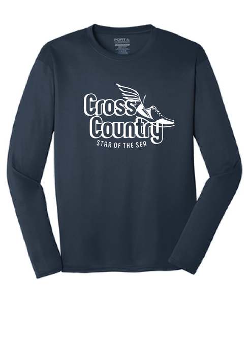 Long Sleeve Core Cotton Tee (Youth & Adult) / Navy / Star Of The Sea Cross County