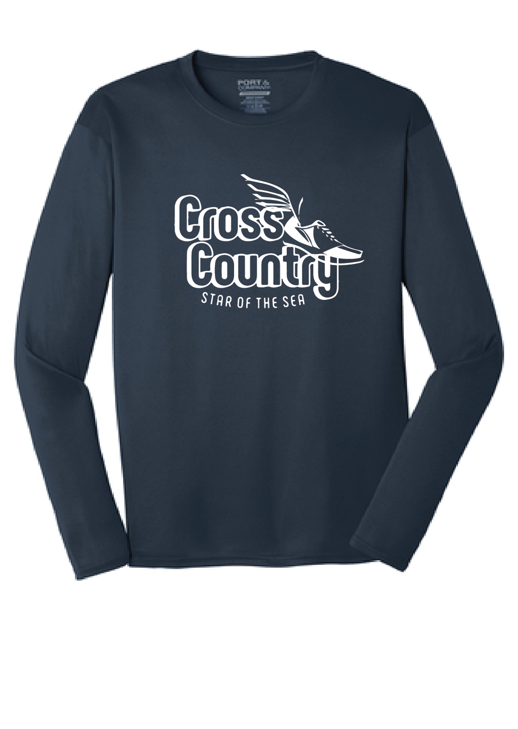 Long Sleeve Core Cotton Tee (Youth & Adult) / Navy / Star Of The Sea Cross County