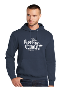 Fleece Pullover Hooded Sweatshirt (Youth & Adult) / Navy / Star Of The Sea Cross County
