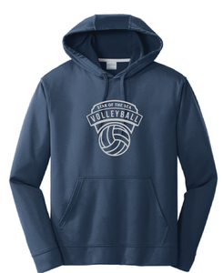 Performance Fleece Pullover Hooded Sweatshirt (Youth & Adult) / Navy / Star Of The Sea Volleyball
