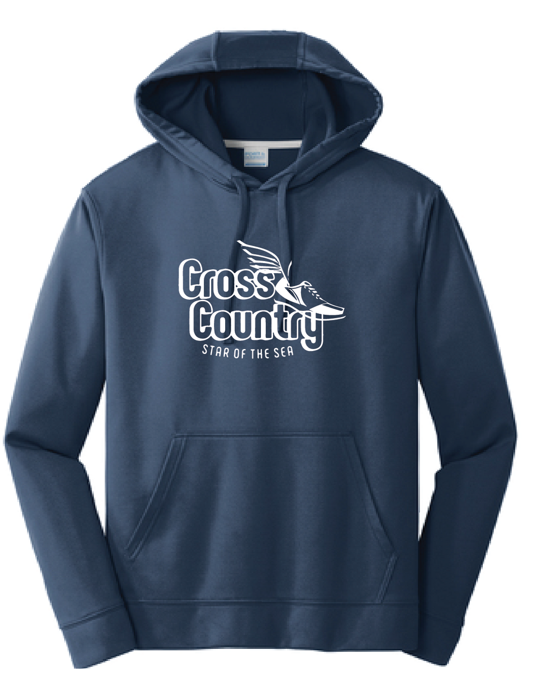 Performance Fleece Pullover Hooded Sweatshirt (Youth & Adult) / Navy / Star Of The Sea Cross County