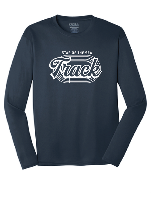 Long Sleeve Core Cotton Tee (Youth & Adult) / Navy / Star Of The Sea Track