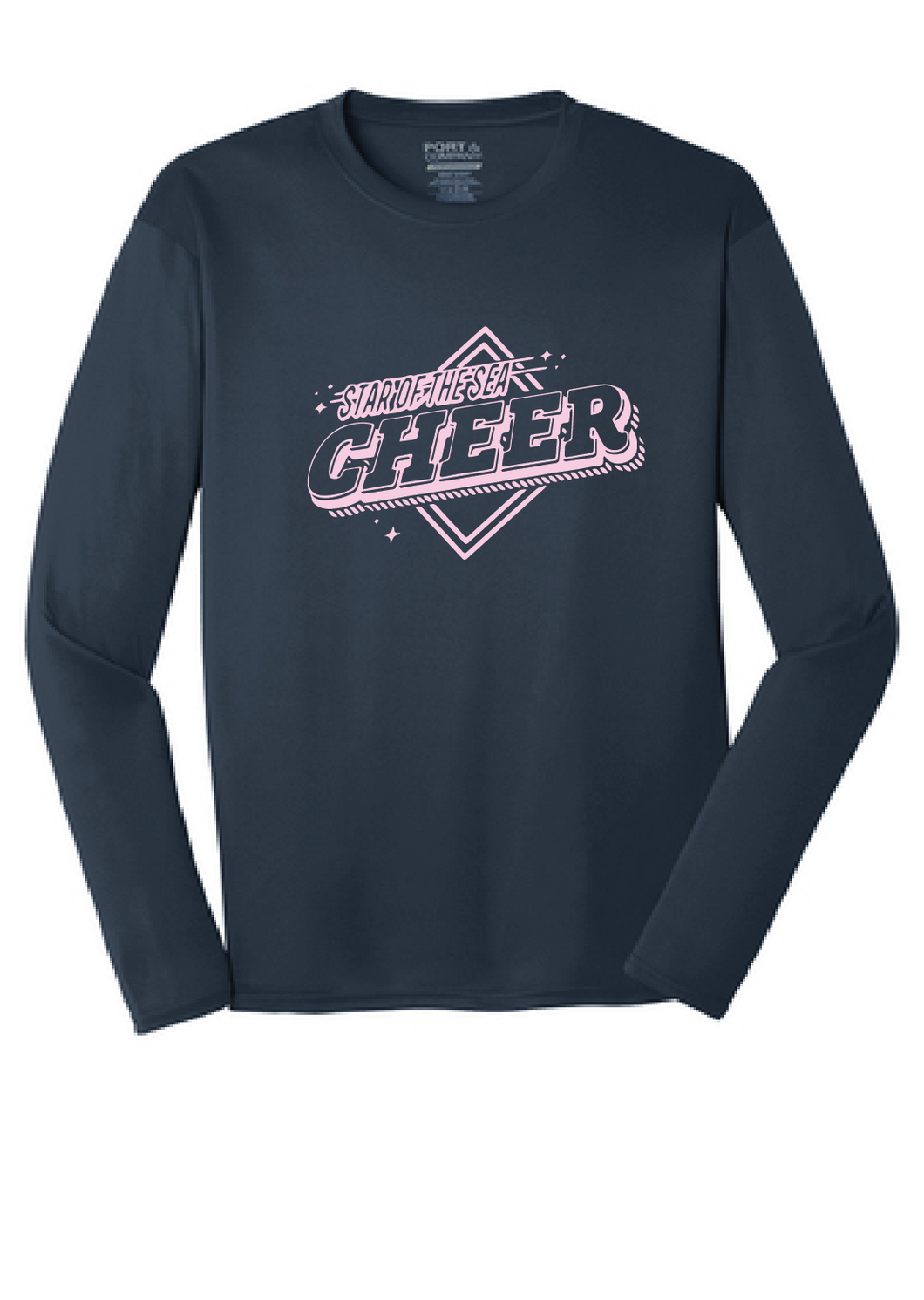 Long Sleeve Core Cotton Tee (Youth & Adult) / Navy / Star Of The Sea Cheer
