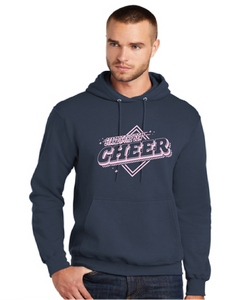 Fleece Pullover Hooded Sweatshirt (Youth & Adult) / Navy / Star Of The Sea Cheer