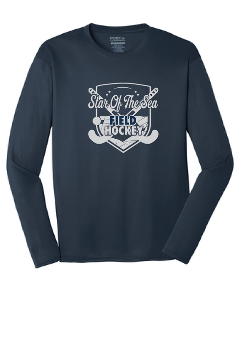Long Sleeve Core Cotton Tee (Youth & Adult) / Navy / Star Of The Sea Field Hockey