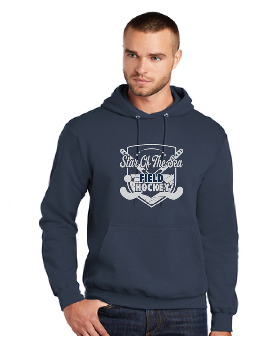 Fleece Pullover Hooded Sweatshirt (Youth & Adult) / Navy / Star Of The Sea Field Hockey