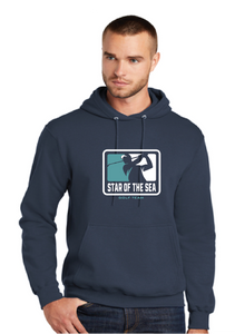 Fleece Pullover Hooded Sweatshirt (Youth & Adult) / Navy / Star Of The Sea Golf