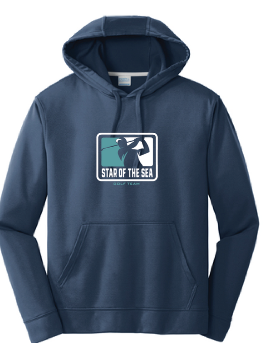 Performance Fleece Pullover Hooded Sweatshirt (Youth & Adult) / Navy / Star Of The Sea Golf