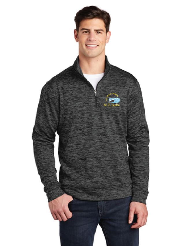 Electric Heather Fleece 1/4-Zip Pullover / Grey-Black Electric / Cooke Elementary School Staff