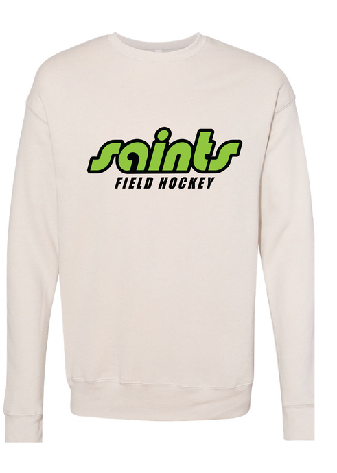Sponge Fleece Drop Shoulder Crewneck Sweatshirt / Heather Dust / Saints Field Hockey