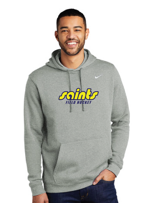 Nike Club Fleece Pullover Hoodie / Dark Grey Heather / Saints Field Hockey