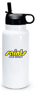 30oz Stainless Steel Water Bottle / White / Saints Field Hockey