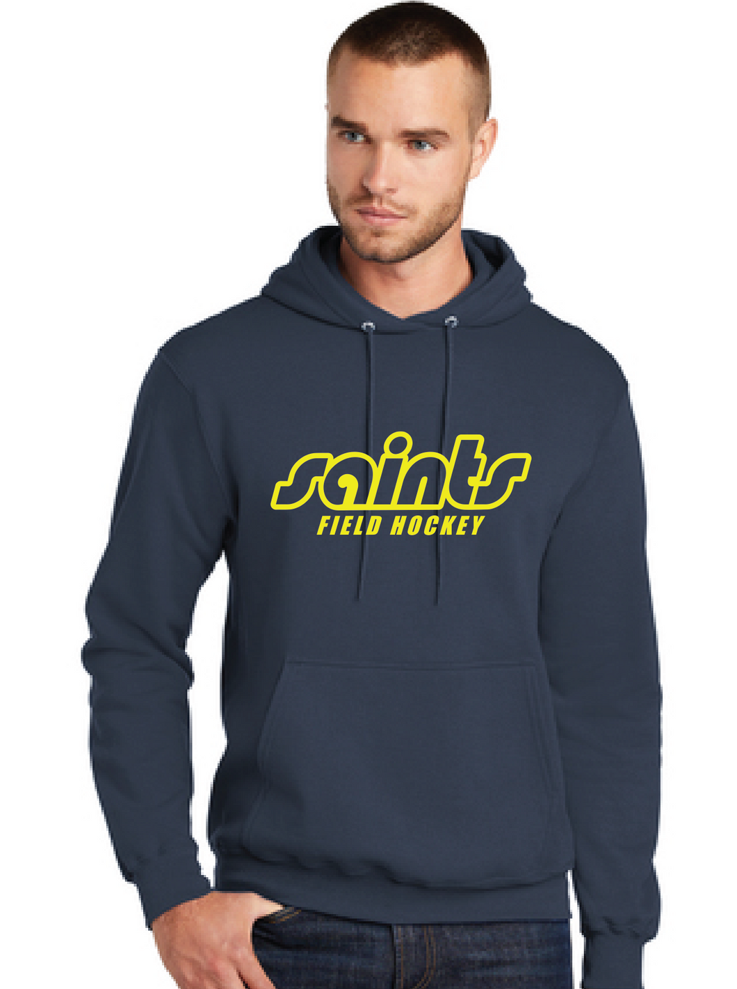 Fleece Pullover Hooded Sweatshirt / Navy / Saints Field Hockey