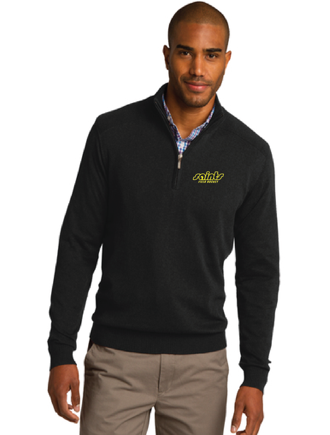1/2-Zip Sweater / Charcoal Heather / Saints Field Hockey