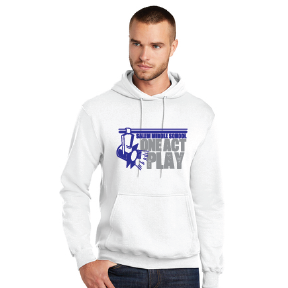 Core Fleece Pullover Hooded Sweatshirt / White / Salem Middle School One Act Play