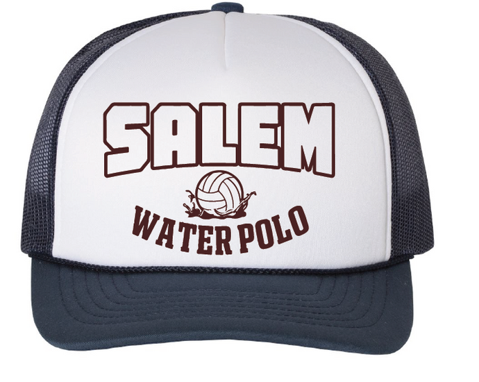 Foam Trucker Cap / White/Navy / Salem High School Water Polo