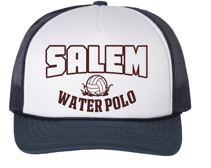 Foam Trucker Cap / White/Navy / Salem High School Water Polo