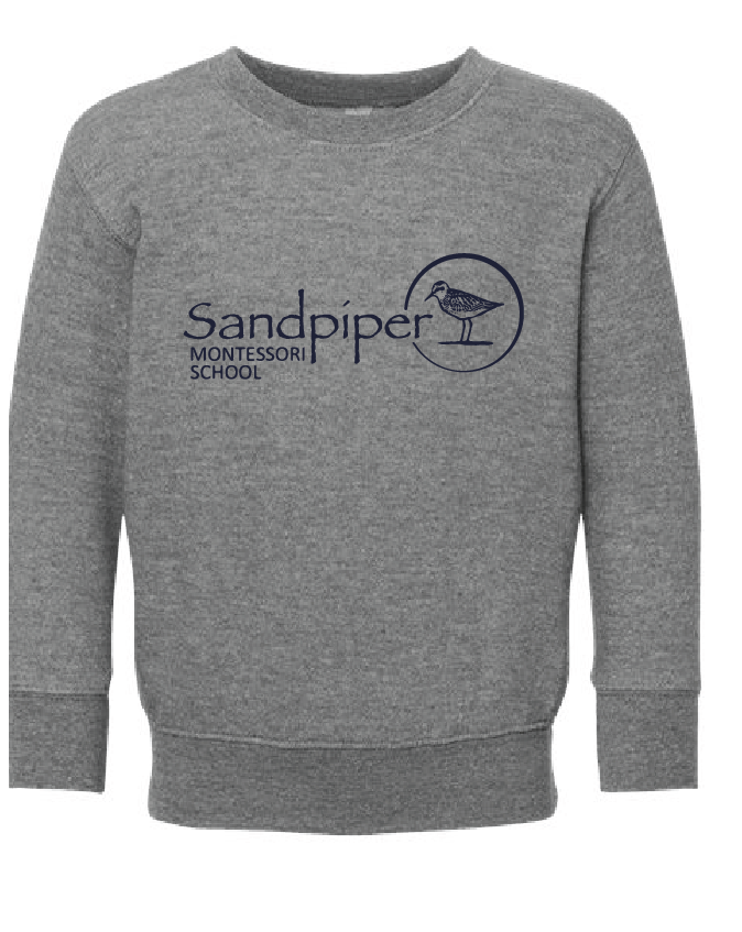 Toddler Fleece Crewneck Sweatshirt / Granite Heather / Sandpiper Montessori