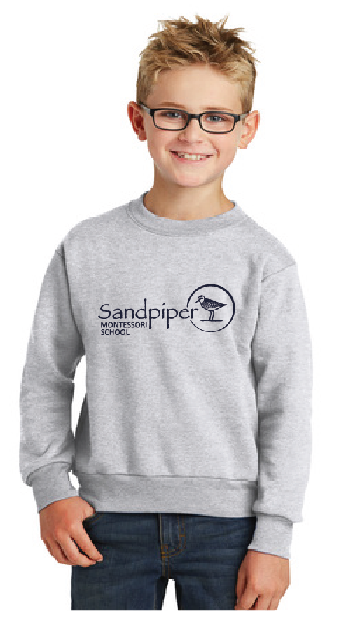 Core Fleece Crewneck Sweatshirt (Youth & Adult) / Ash / Sandpiper Montessori
