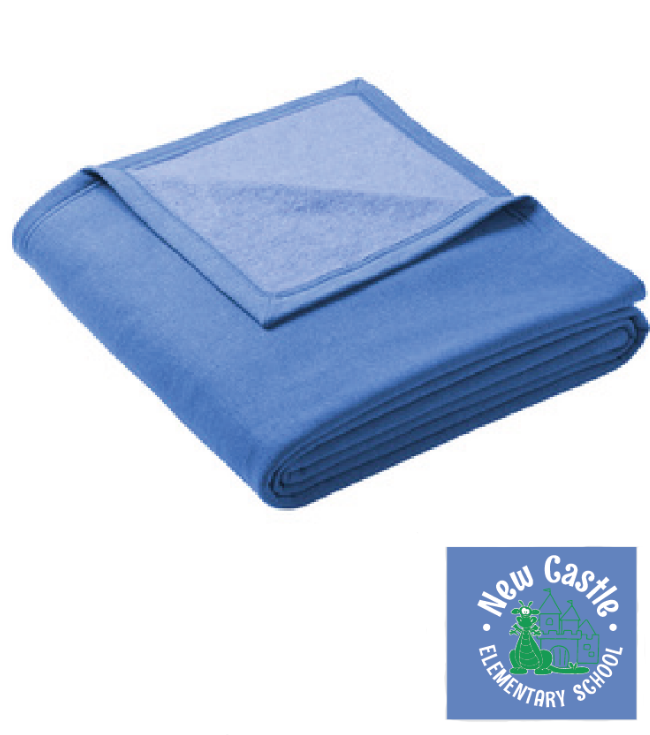 Oversized Core Fleece Sweatshirt Blanket  / Heather Royal / New Castle Elementary School