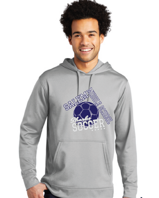 Performance Fleece Pullover Hooded Sweatshirt / Silver / Salem Middle School Girls Soccer